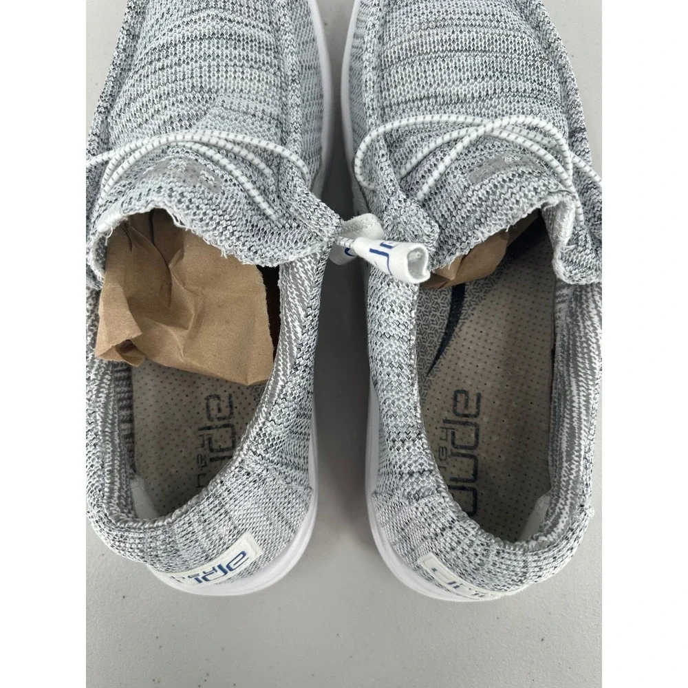 Hey Dude Wally Free Sox Metal Grey Knit Slip On Loafers Men's 12 112273193